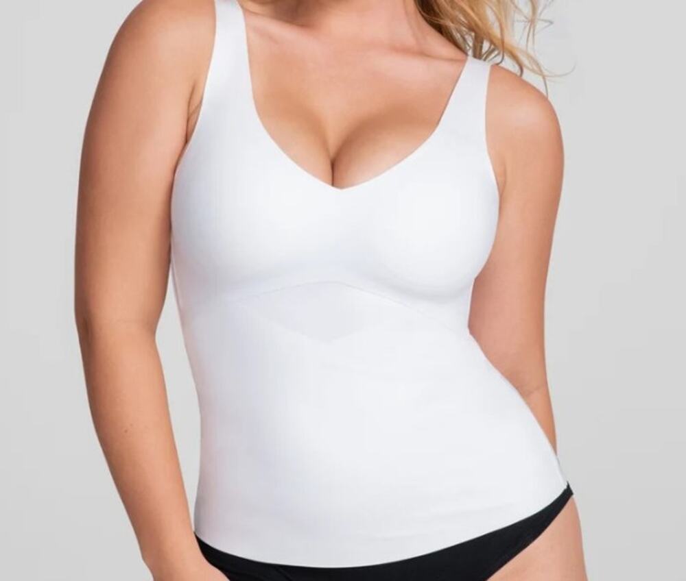 Honeylove LiftWear Tank Wireless Compression, White, Size Small